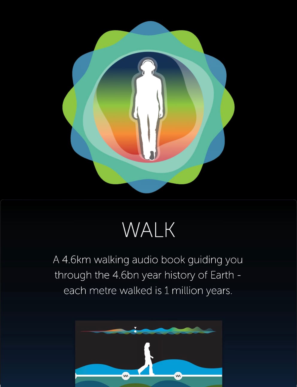 The award-winning Deep Time Walk is a ground-breaking tool enabling anyone, anywhere to take a walking audio history of our planet.